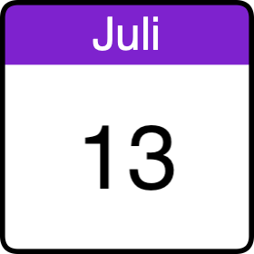 Kalender Icon vom 13 Juli
